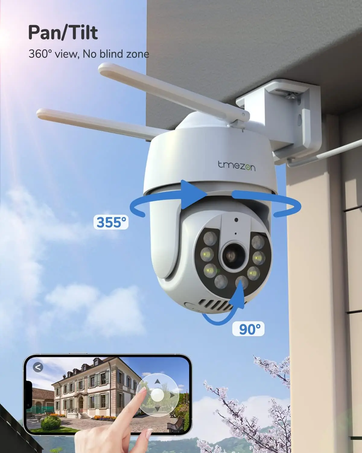 1080P PTZ Wifi IP Camera Surveillance Camera Outside Two-way Audio PIR Motion Detect  Support 128G SD Cloudedge App