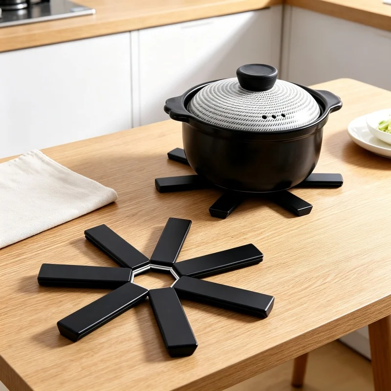 Foldable Pot Trivet Heat Resistant Insulation Mat Non‑Slip Hot Dish Pad for Kitchen Table Pot Pan Holder Kitchen Gadget