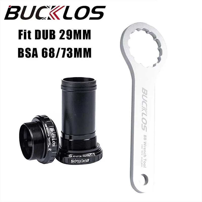 BUCKLOS Bicycle Bottom Bracket Road Bike BSA 68/73mm BB DUB 29mm Spindle Threaded Tool Mountain Cycling Crankset Parts