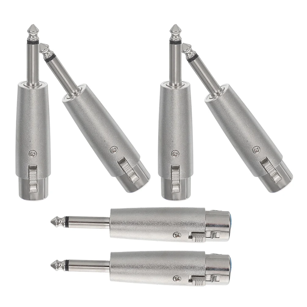 

6Pcs Microphone Converter Adapter 6.35mm Male to Xlr Female Audio Adapter Converter for Studio Recording Live Performance Mixer
