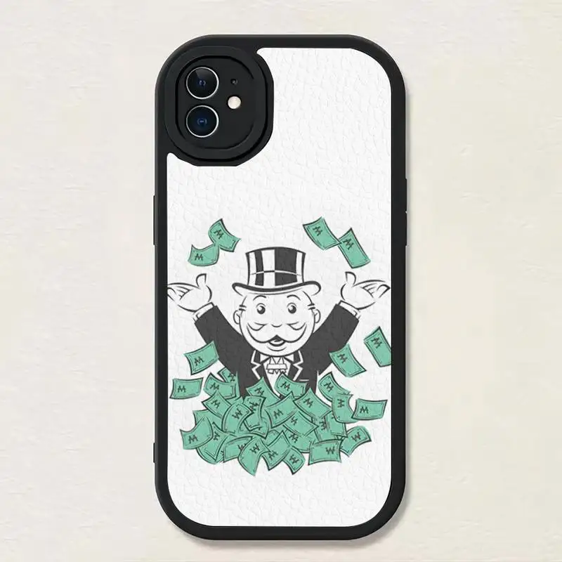 Dollar Monopolysเคสโทรศัพท์หนังสําหรับIphone 13 Pro Max 12 Mini 11 14 X XR XS 7 8 Plusซิลิโคนกันกระแทก