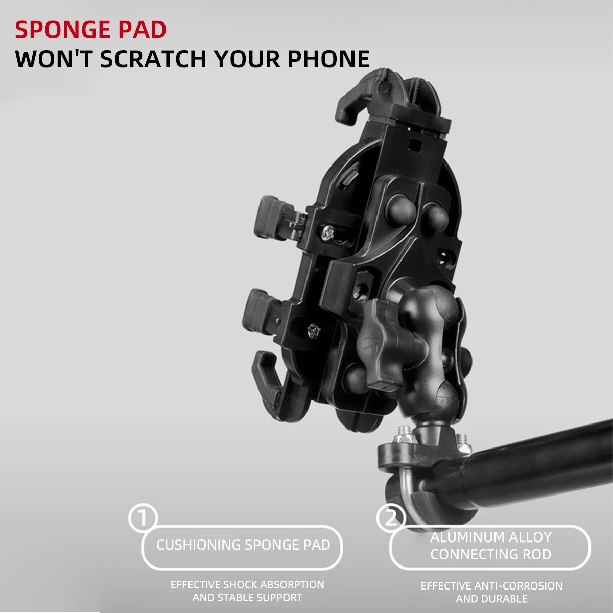 360 Rotatable Mobile Phone Bicycle Motorcycle Phone Holder Shockproof Bracket For All Phone Handlebar Rearview Mirror Base