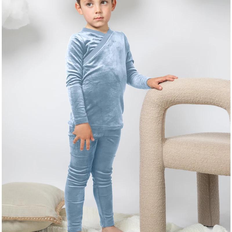 AS 2025 Autumn Soft Wrap Velvet pjs kids clothes baby footie teen nightgown