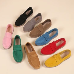 Classic Woman Moccasins Summer Fashion Colorful Slip-on Flat Shoes Ladies Brand Design Casual Artifical Suede Loafers Plus Size