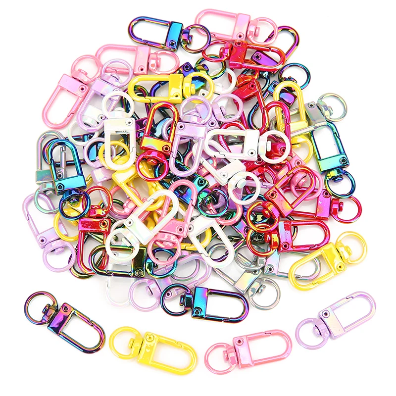 10pcs Metal Alloy Rotating Keyrings Key Chains 3.2cm Lobster Clasps Buckle Hooks Key Ring Keychain Accessories Jewelry Making image 3