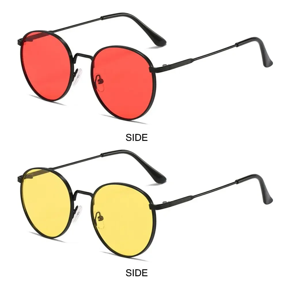 2025Trendy Kreis Runde Sonnenbrille Vintage Sommer Hippie Brille UV Schutz Metall Rahmen Sonnenbrille für Frauen Männer – Detail 5