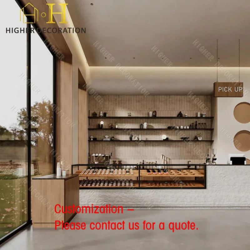 custom.Customize Bakery Display Cabinet Metal Fram Wooden Bakery Furniture Led Spot Light Bakery showcase