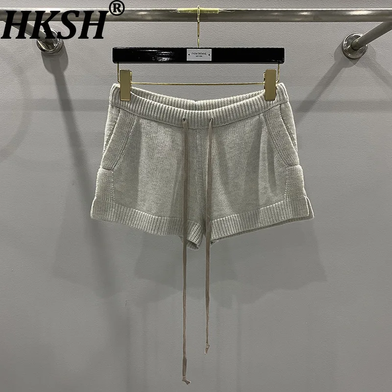 

HKSH новые летние женские шорты с эластичной резинкой на талии и карманами, трикотажные брюки, трендовые элегантные модные уличные повседневные брюки HK15177