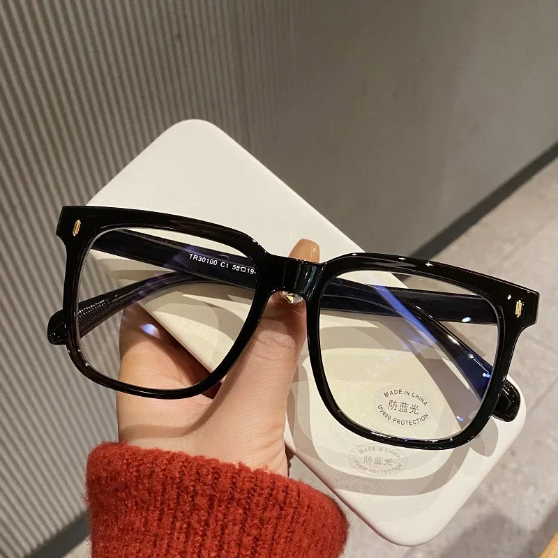 Myopia Anti Blue Light Clear Glasses Women Men Big Frame Nearsighted Eyeglasses Unisex Myopic Eyewear Diopters 0-1-1.5-4 image 4