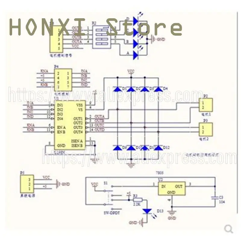 1 Stuks L298n Motor Driver Board Module Stappenmotor Intelligente Auto Dc Motor Aangedreven Robot