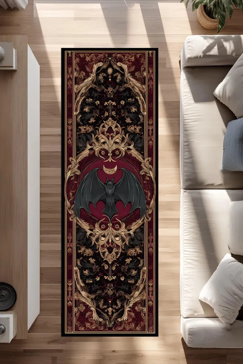 القوطية الخفافيش البساط غامض الظلام ديكور البساط مدخل الممرات الممر الدرج السجاد الطويل غرف الغسيل المطابخ وديكور المنزل