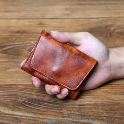 Men's Vintage Real Pickup Bag, Natural Cowhide Coin Purse, Women's Bank Card Bag, Driver's License Bag, Key Case