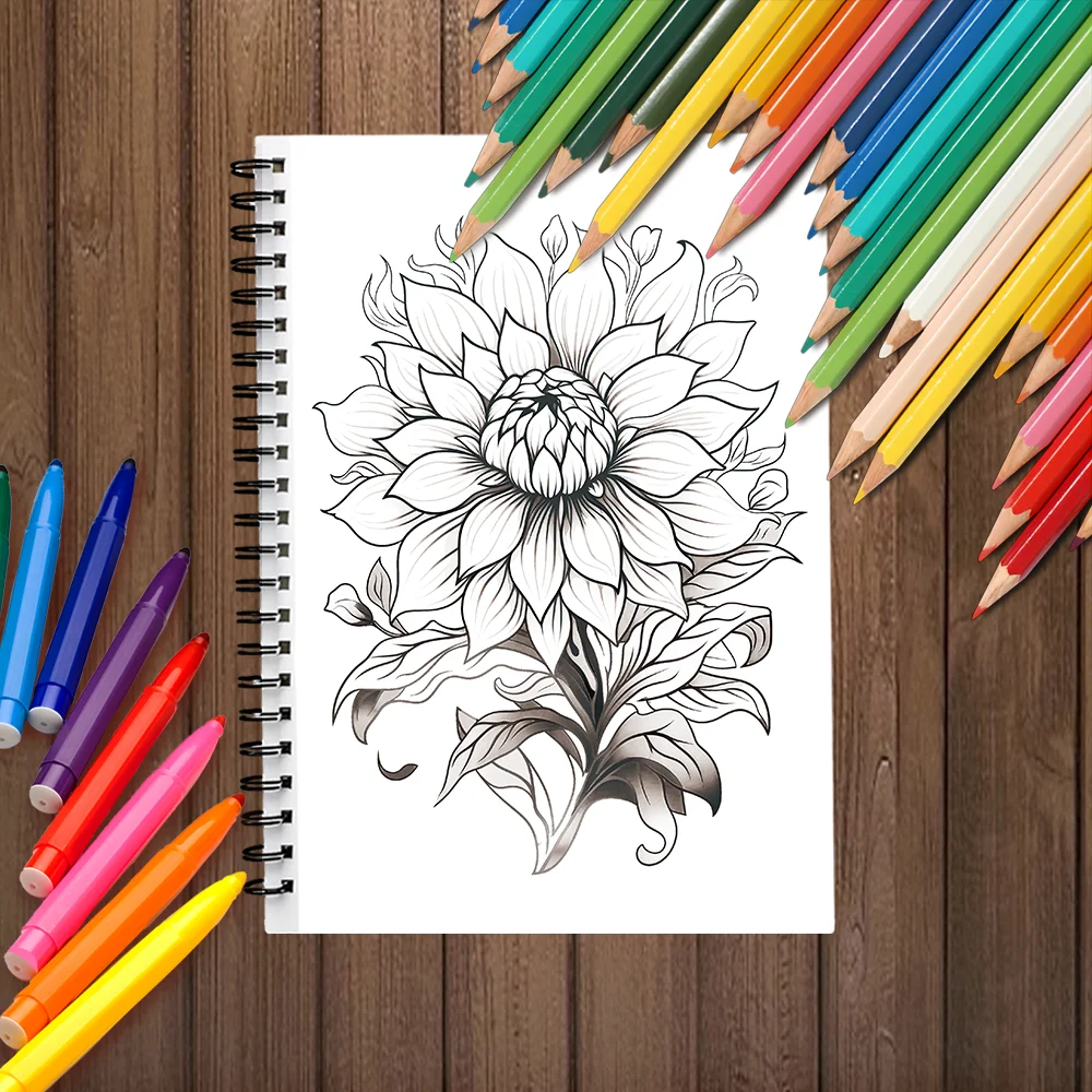 Spiral Coloring book -30 Sheets adult coloring book, 11.2x 8.3 inches, 100g thick paper, drawing book, homecoming holiday gift