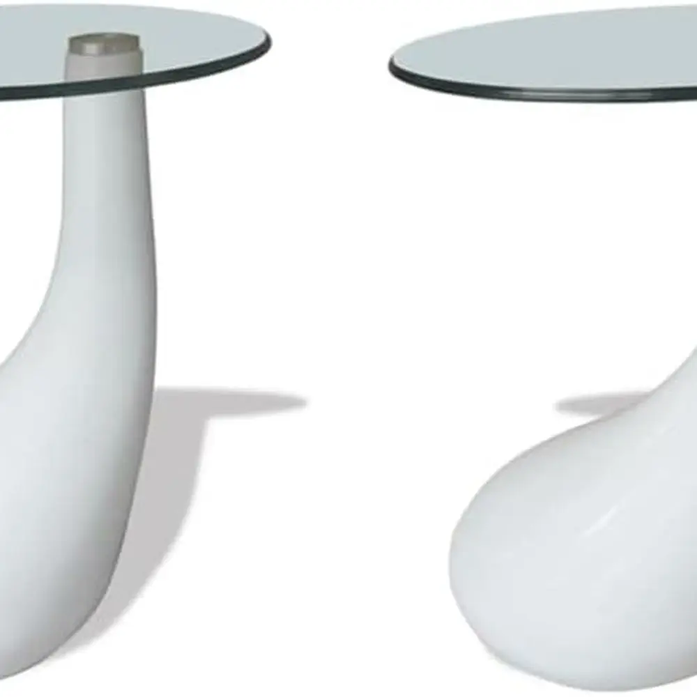 

Modern Glass Top 2-Piece Coffee Table Set - Small & Stylish, Ideal for Living Room or Bedroom (16.5 Diameter)