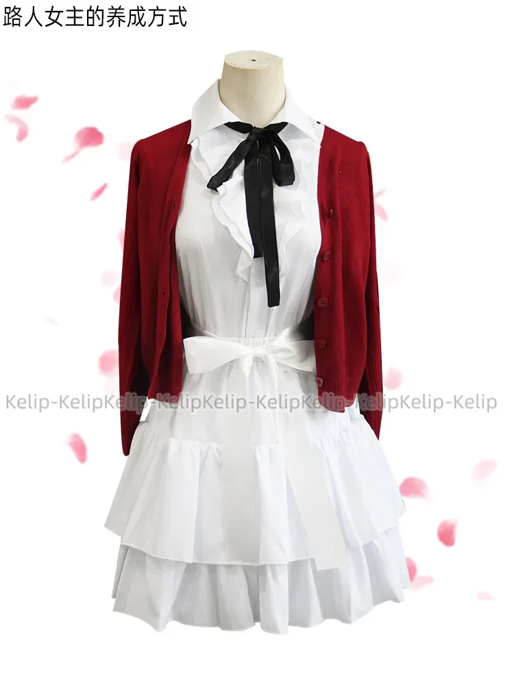 Anime Saekano: How To Raise A Boring Girlfriend Megumi Kato Cosplay Costume Wig Red Coat Dress Woman Lovely Party Carnival Suit