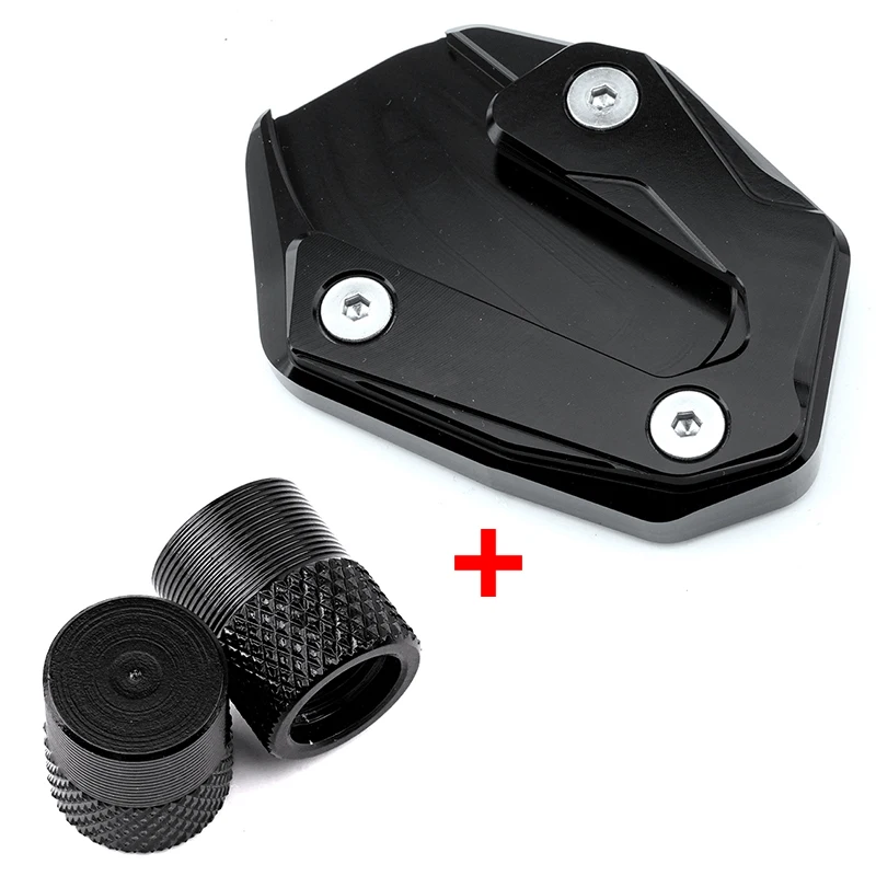 Motocicleta Kickstand pé Side Stand, Ampliar Pad, tampa da válvula do pneu, acessórios para FZ 25, FZ-25, FZ25, 2017-2024 +