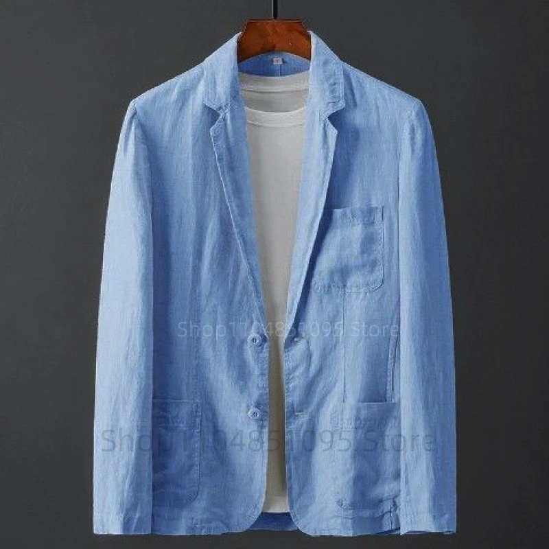 Immagine 4: (Solo cappotto) Abito da uomo in lino bianco Blazer Prom Smoking dello sposo Estate monopetto Due bottoni Top Giacca da lavoro/matrimonio