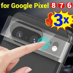 1/2/3Pcs Tempered Glass Camera Films for Google Pixel 6 7 8 Pro 6A 7A Back Lens Screen Protector HD Clear Glass Film Cover