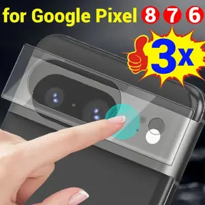 Bilashmart 1/2/3 Tempered Glass Camera Films Google Pixel 6 7 8 Pro 6A 7A Back Lens Screen Protector HD Clear Glass Film Cover
