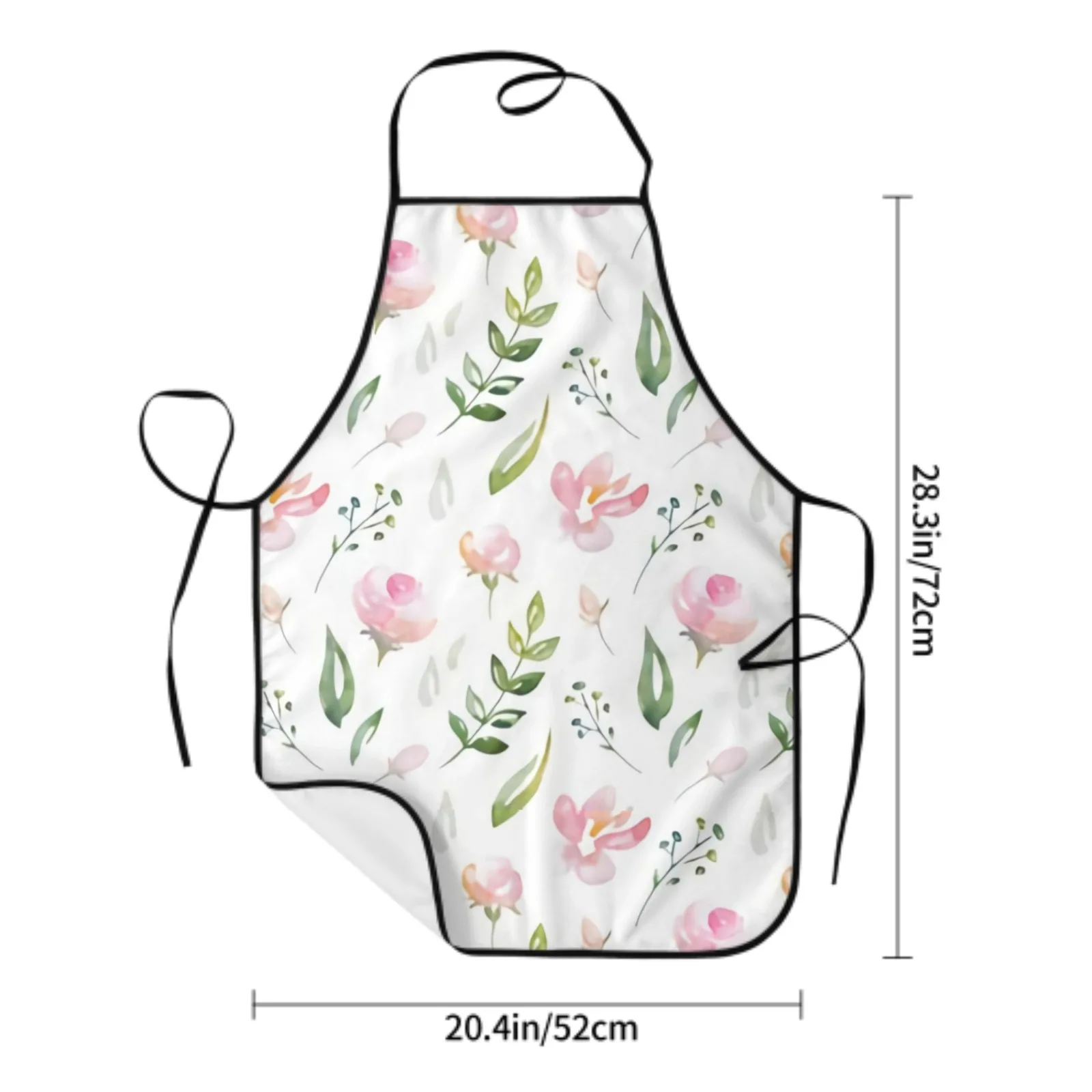 Small Crushed Flower Polyester locking hem Apron Home Cooking Baking Kitchen Green Grass Apron Sunflower Summer Flower