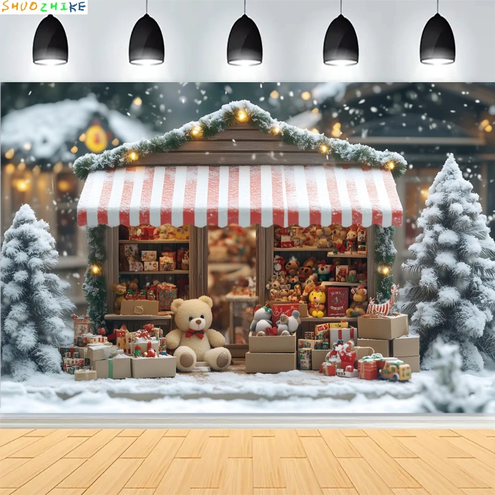 عيد الميلاد يوم إكليل الأسرة السنة الجديدة حفلة خلفيات للتصوير الفوتوغرافي الدعامة نافذة غرفة المعيشة شجرة عيد الميلاد هدية الثلوج خلفية TJ-08 #1