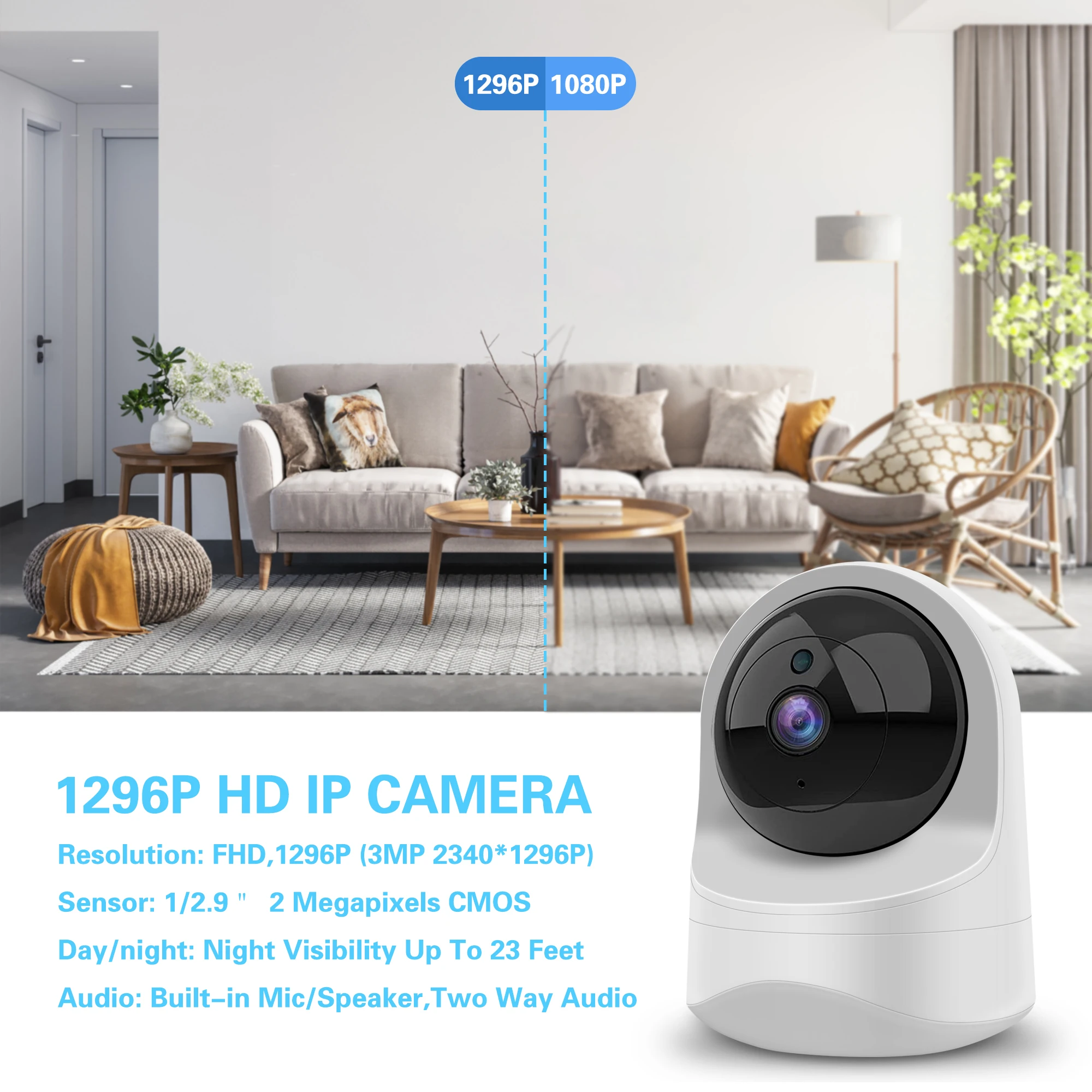Security Camera Wireless WIFI IP home Indoor PTZ Smart Camera