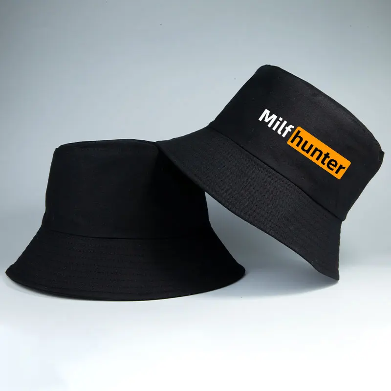 MILF Hunter Reversible Bucket Hat Adult Funny Streetwear Hip Hop Fisherman Cap Man Casual Daily Sun Beach Summer Panama Hats