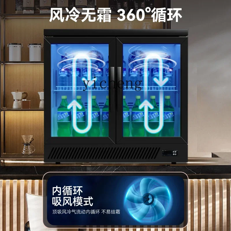 Bar Desktop Beer Cabinet Commercial Refrigerated Three Sliding Door Beverage Display Freezer Bar Refrigerator