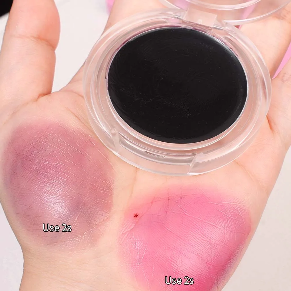 Palette de fard à joues noir avec changement de température magique, gel de fard à joues chaud, crème pour les yeux Jules, maquillage rose, teinte rouge