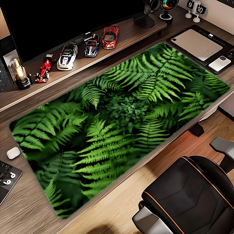 

Коврик для мыши с лесным зеленым растением и пейзажем, большой резиновый нескользящий коврик для ПК, настольные аксессуары, коврик для мыши для офисов и геймеров, декоративный коврик для клавиатуры