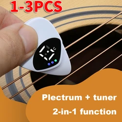 1-3pcs Guitar Two-in-one Picks Tuner 40x32x7mm Pick Tuner For Acoustic Electric Guitar Bass Mandolin Musical Instrument Parts 