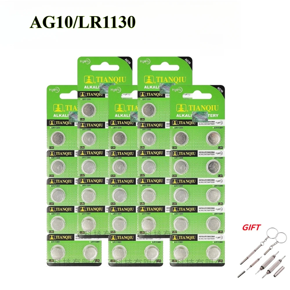 5-50pcs AG10 pilas LR1130 Batteries LR54 SR54 389 LR54 189 1.55V Button Battery Coin Cell Applicable Watch Alarm Clock