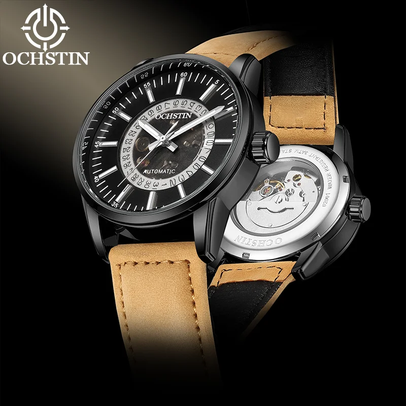 OCHSTIN Man Classic Genuine Leather Strap Originale Mechanical Watch Comfortable For All-day Long-time Wearing Wristwatch