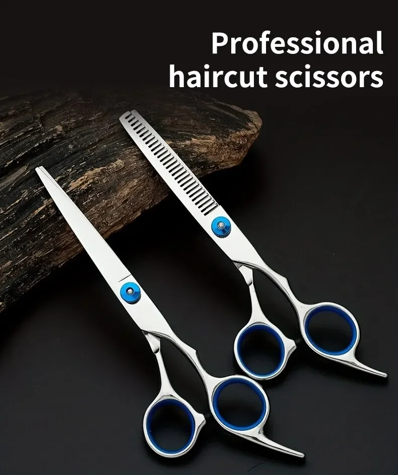 Professionelle Friseurschere aus Edelstahl zum Schneiden und Ausdünnen für den Heim- und Salongebrauch – Detail 1