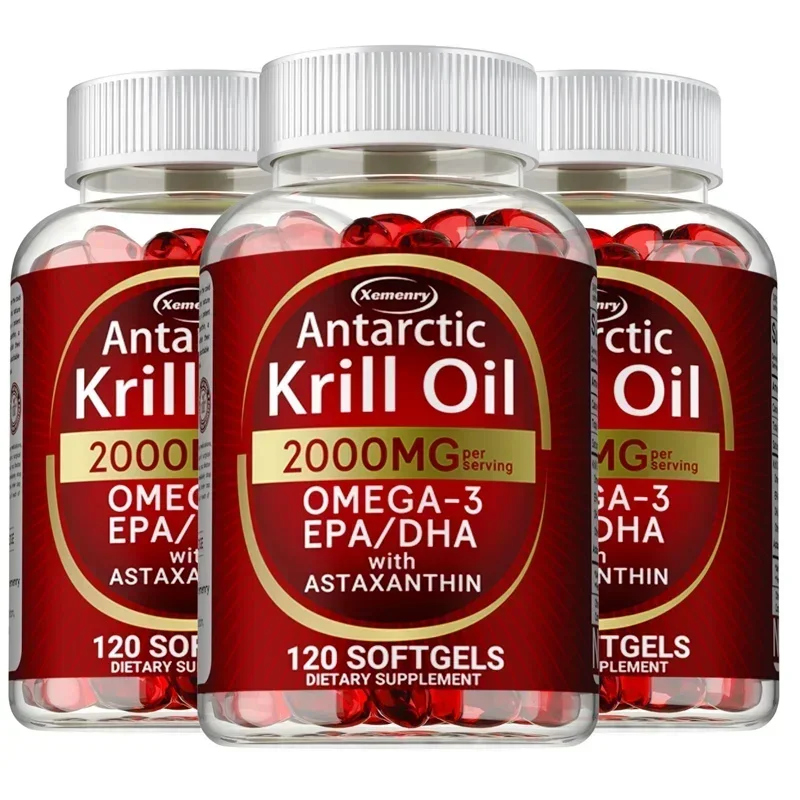 

Antarctic Krill Oil Capsules (EPA/DHA) - Accelerates Metabolism, for Cardiovascular Health, Heart, Brain, Joint & Skin Health