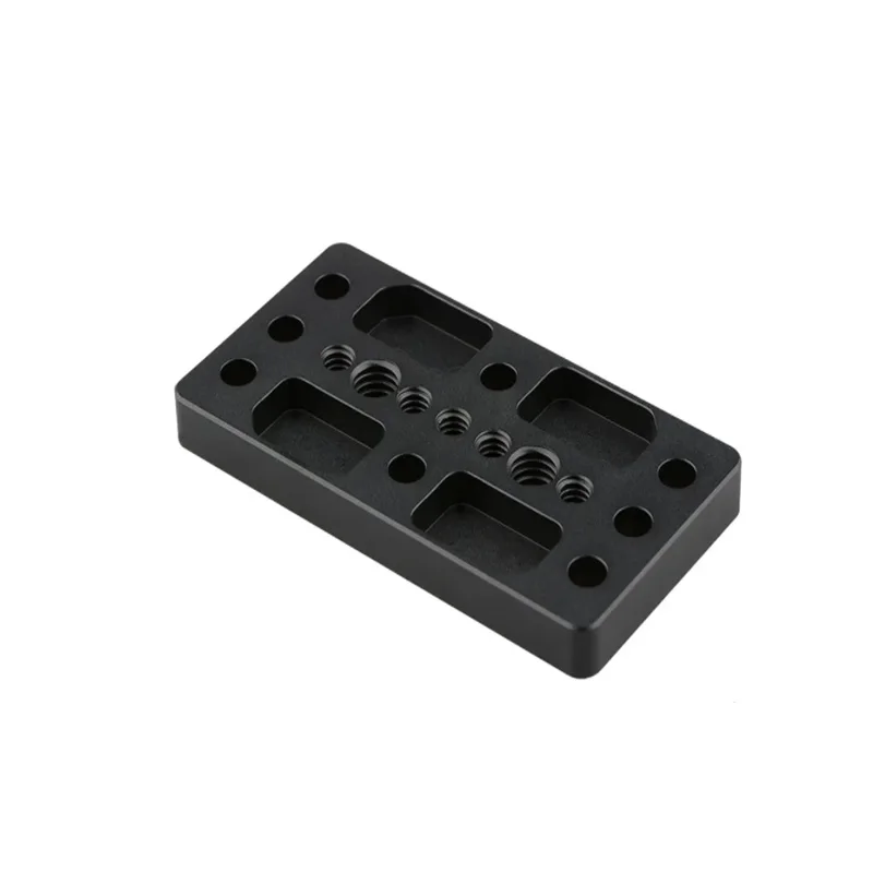 Black anodized aluminum alloy CNC precision machined photographic equipment adapter plate Photographic equipment docking base