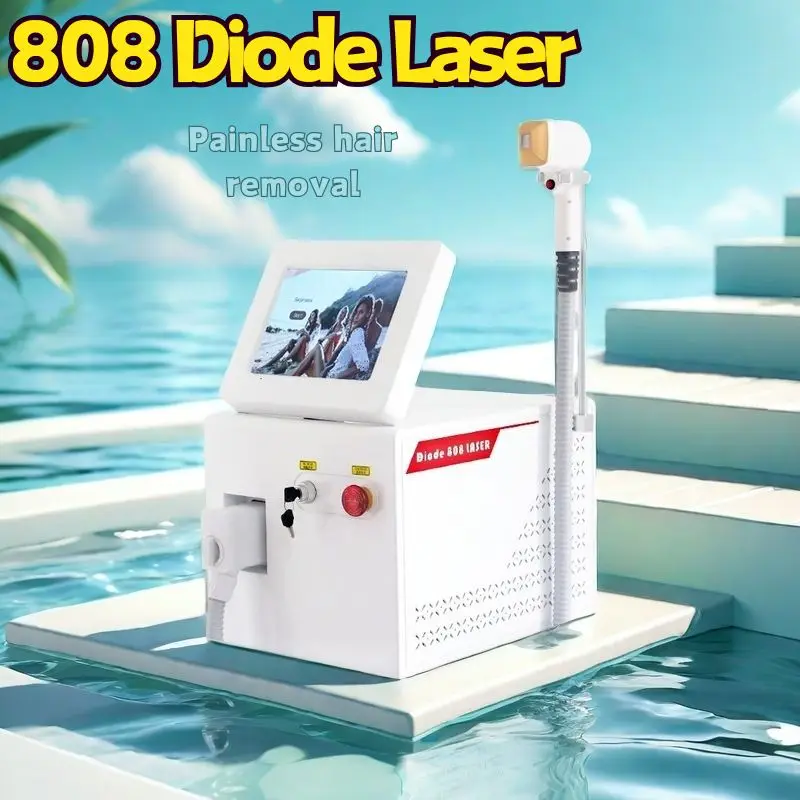 

New Professional Permanent Painless Diode Laser Hair Removal Machine with Freezing Point Three Wavelength 808nm, 755nm, 1064nm