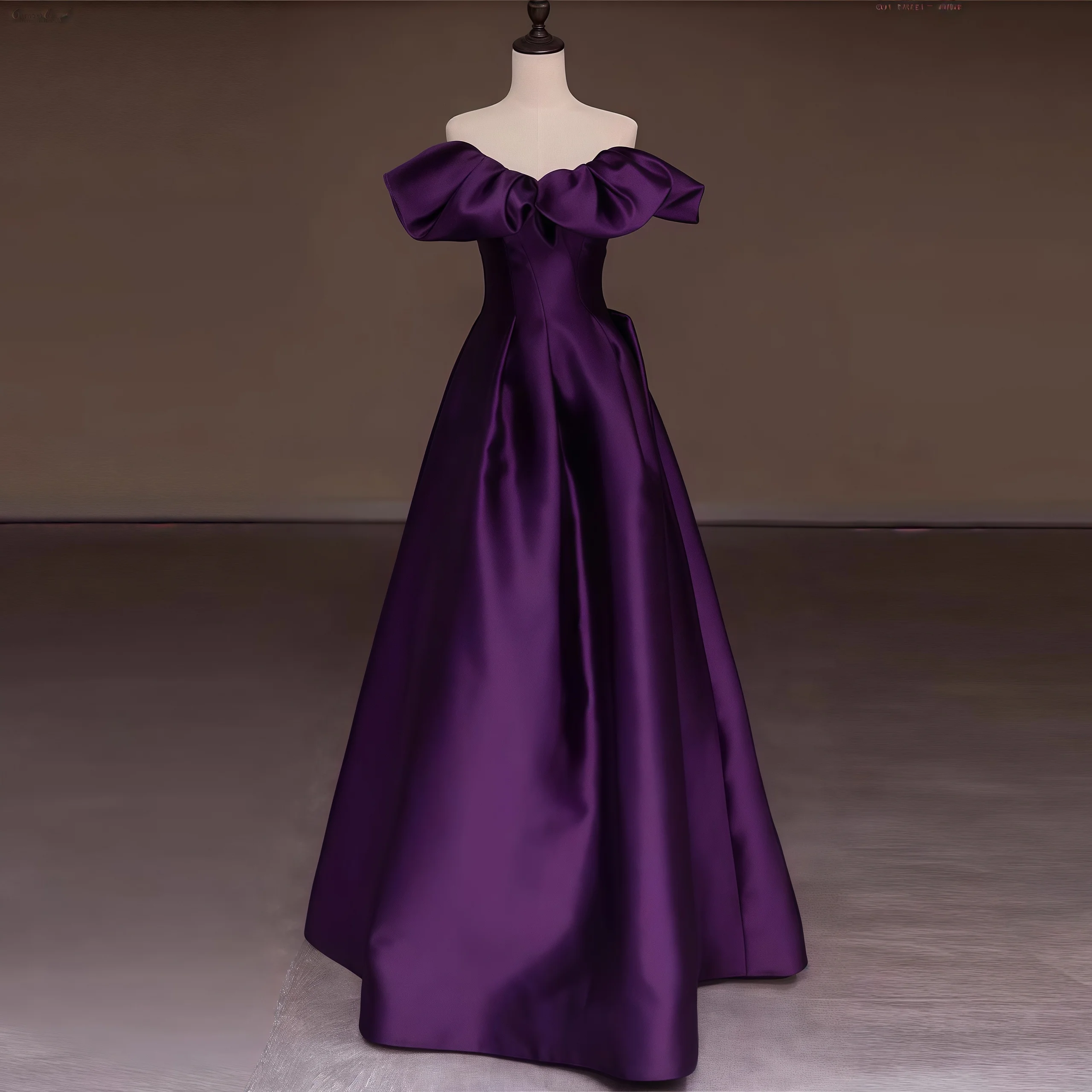 Elegance Purple Evening Dress A-Line Strapless Backless High-End Light Luxury Birthday Party Hosts Special Occasion Prom Dress