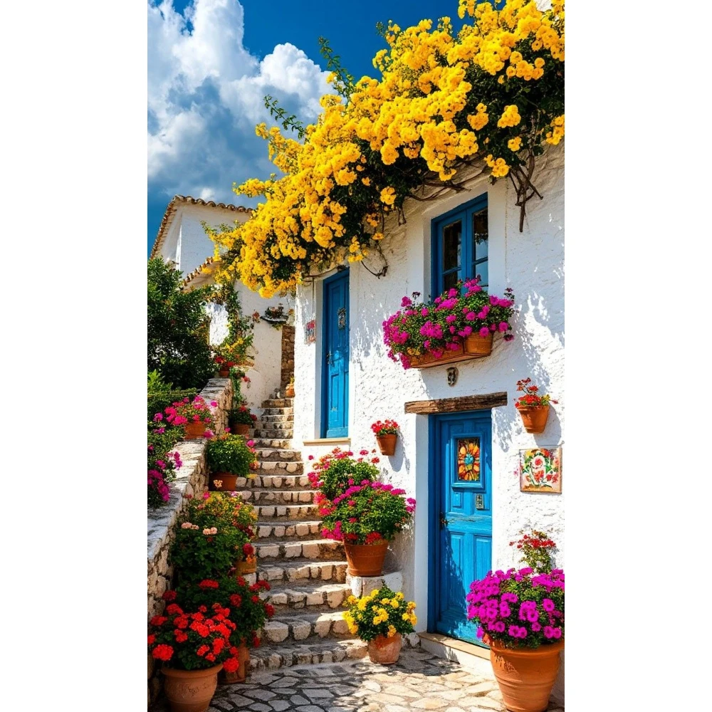 

500/1000/1200/2000 PCS Jigsaw Puzzles Flower Wall Landscape Family Activity Games for Bedroom Gameroom Home Decor Gift