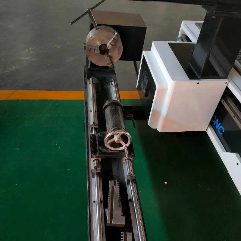 Stable and reliable automatic four-axis CNC woodworking milling machine (with side rotary axis) suitable for the furniture indus
