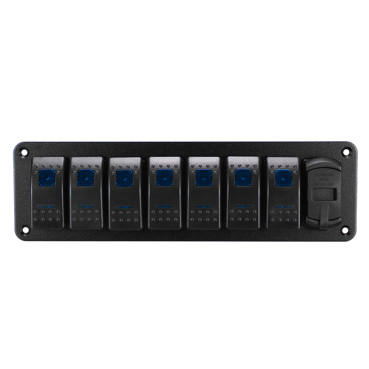 

Blue LED Marine Boat Rocker Switch Panel 8 Gang Rocker Switch Panel Kit 12V/24V Circuit Breaker Dual USB Slots Light