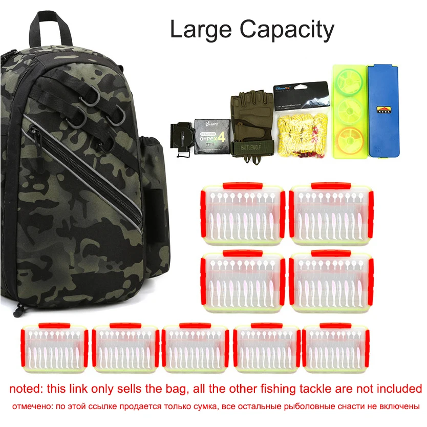 Fishing Tackle Storage Bag Waterproof Fishing Sling Backpack Multifunctional Fishing Gear Bag Fishing Accessories Organizer