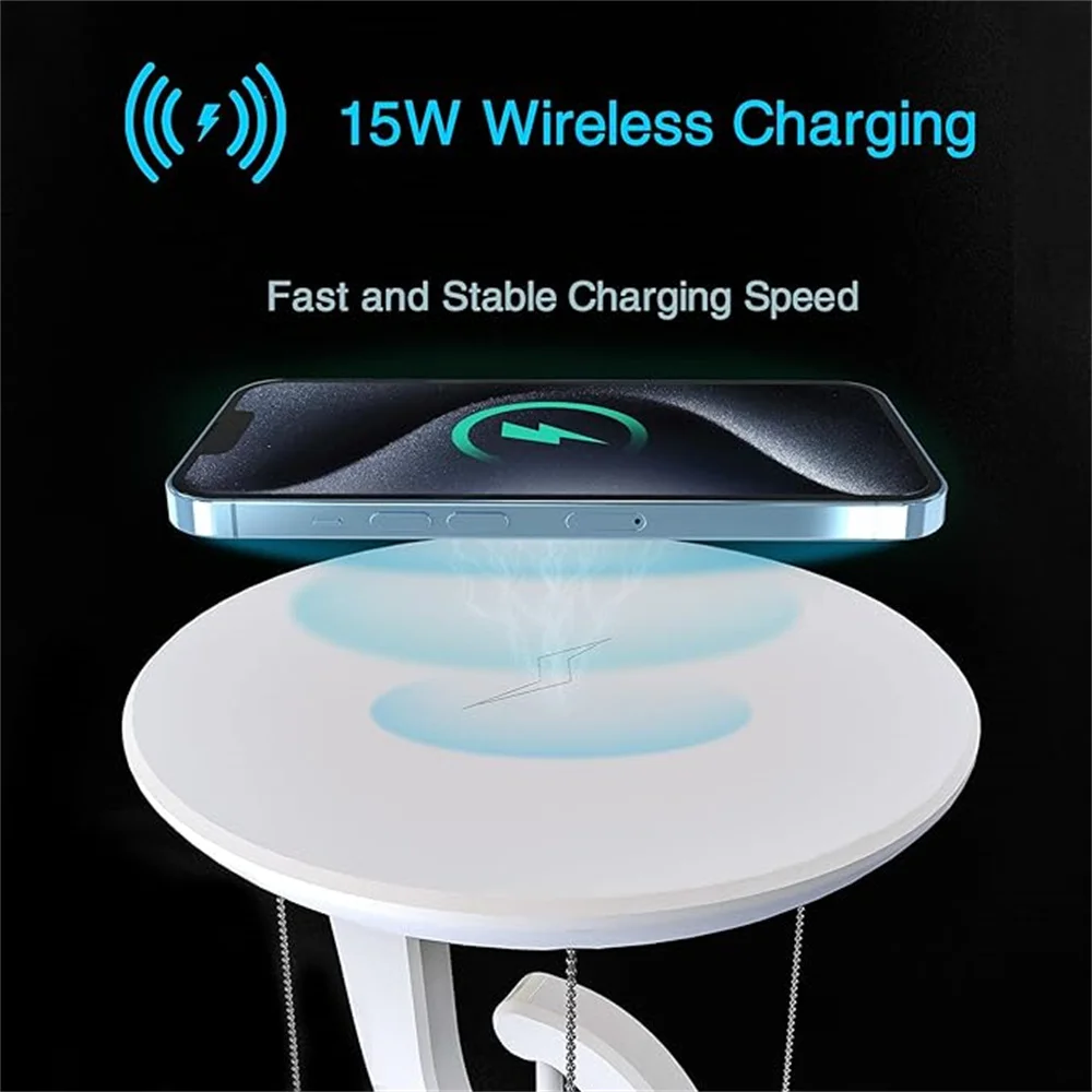 LED Desk Lamp with Wireless Charger,Smart Magnetic Suspension Desk Lamp Creative Fun Modern Bedside Lamp,Anti-Gravity Table Lamp