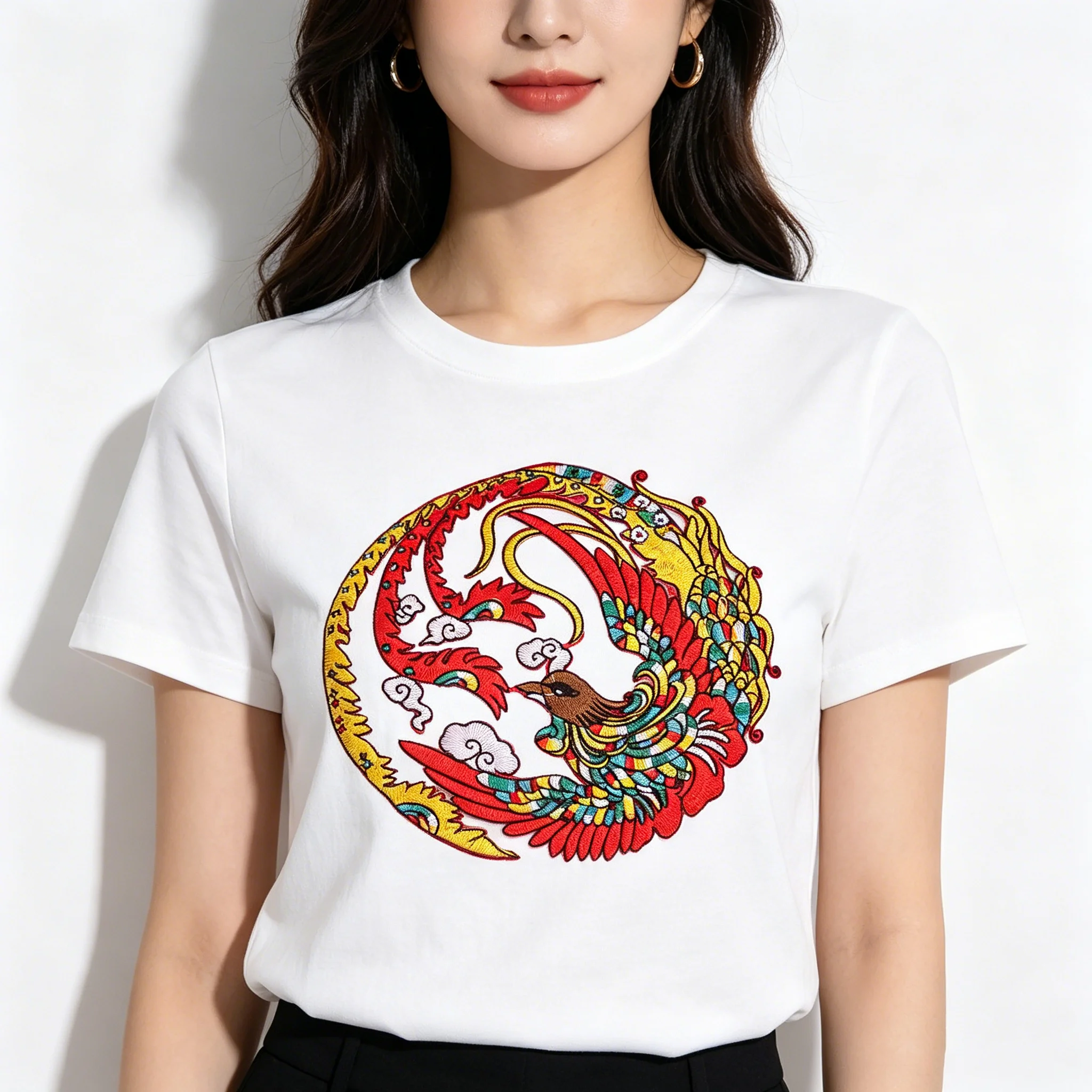 Chinesischer Stil, farbenfroher Phönix-Stickerei-Aufnäher, orientalischer Glücksbringer für Kleidung, Taschen, Vorhänge, Deko-Applikation zum Aufnähen – Detail 7