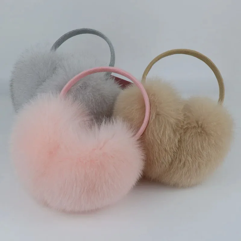 

New Winter Fox Fur Earmuffs for Women Natural Fox Fur Scarves Dual use Genuine Warmer Plush Ear Muff Outdoor