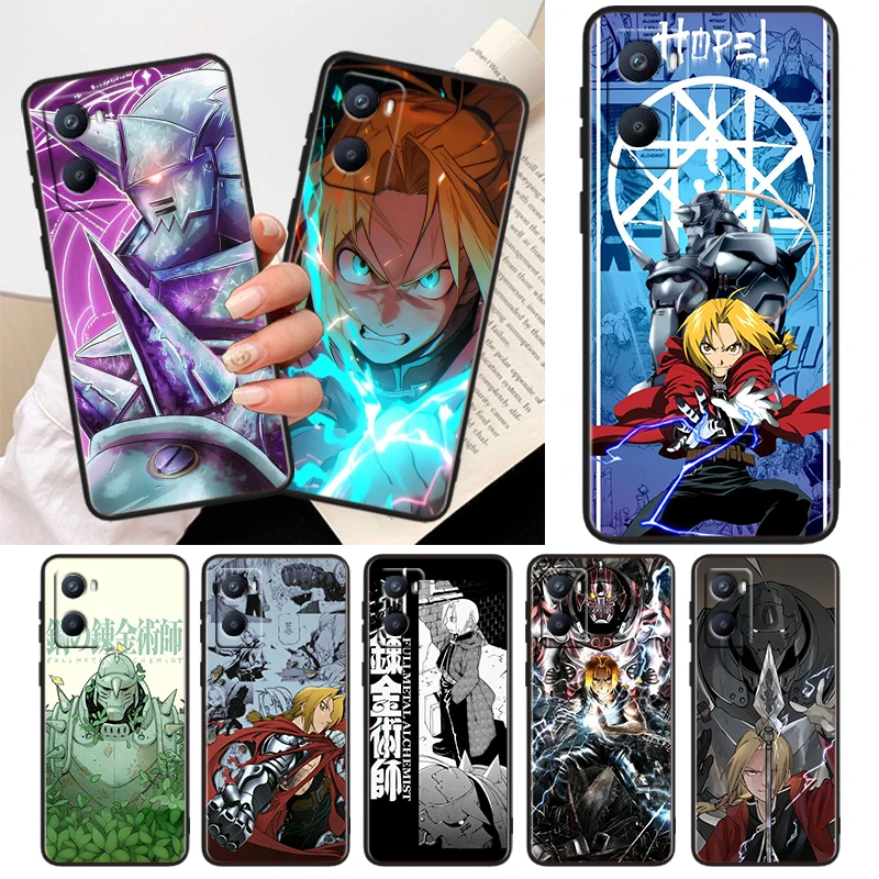 Fullmetal Alchemist Anime For OPPO Reno 10 9 8 7 6 5 4 2 Z SE Pro Plus Lite Black Silicone Shockproof Phone Case Cover