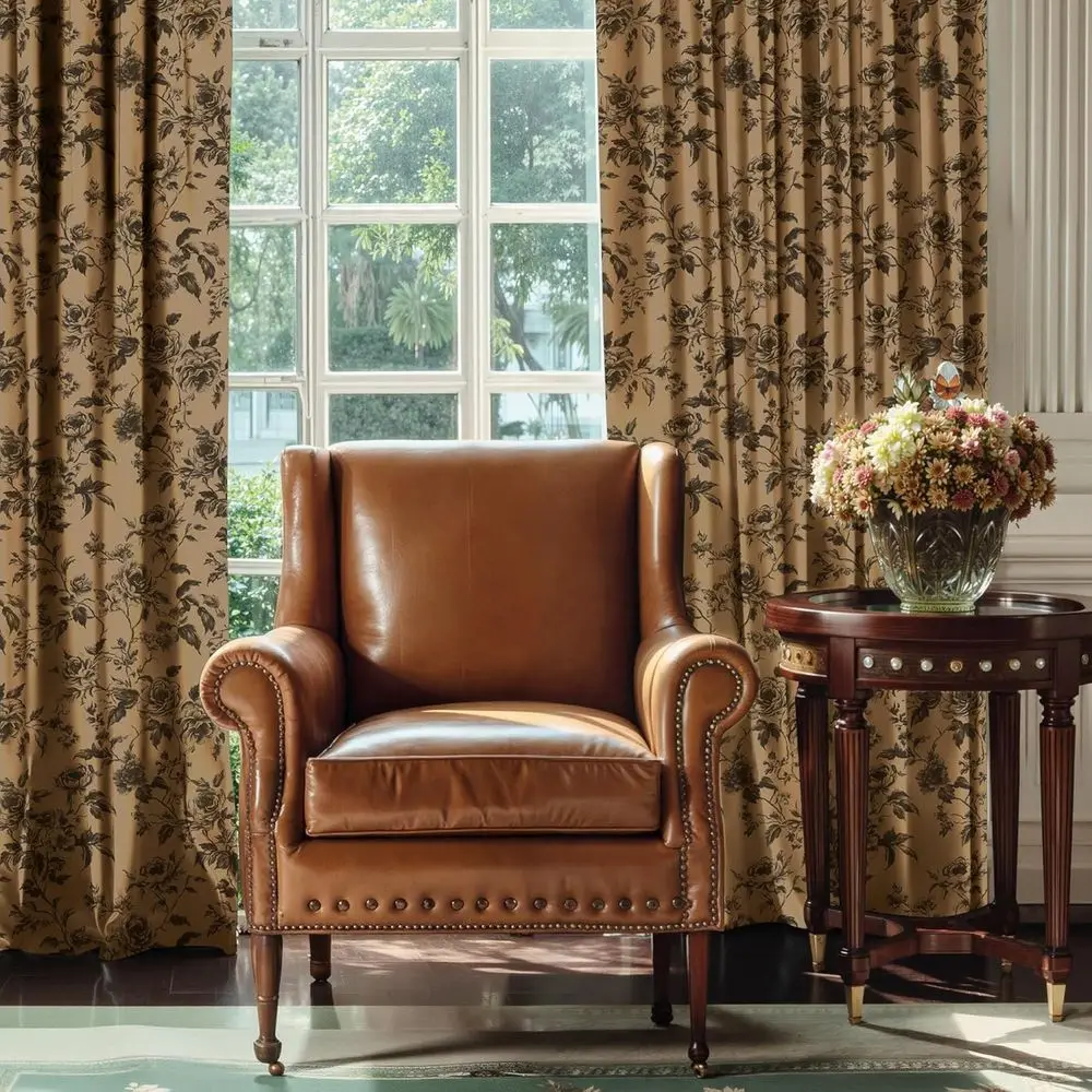 Vintage-Samtvorhänge mit Blumenmuster, senfgelb, 84-lang, isoliert für die Privatsphäre, 2er-Set, 50 breit