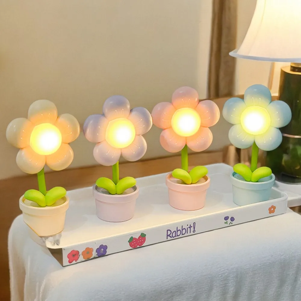 Adorable Mini LED Flower Night Light - Cute Bedroom and Bedside Small Table Lamp - Ideal Children's Toy and Wonderful Holiday Gi