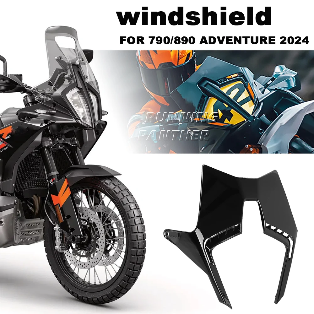 

For 790 Adventure Adv 890 ADVENTURE ADV 2024 New Black/White Motorcycle Windscreen Windshield Wind Deflector Flyscreen