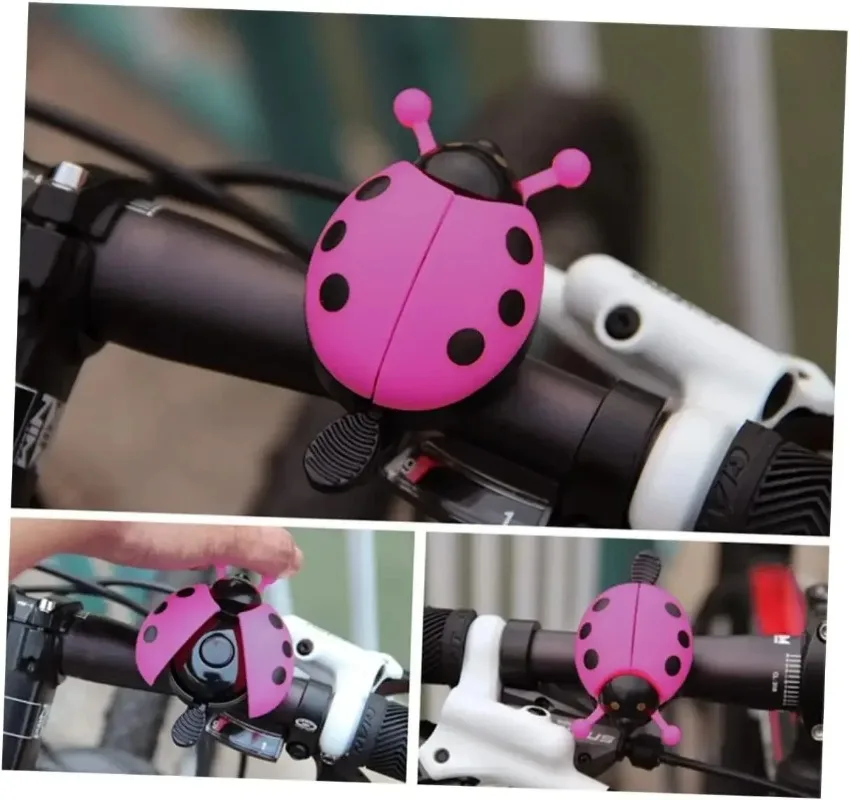 1pc Bicycle Small Bell Cartoon Beetle Ladybug Bicycle Bell for Cute Kids Girls Bicycle Mini Bell Alarm Clock Bike Accessories
